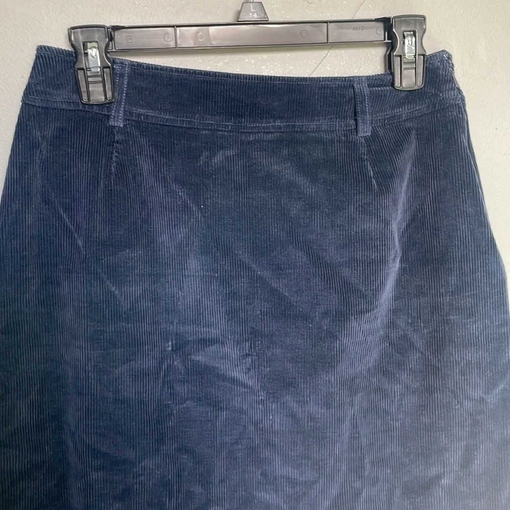 Liz Claiborne Liz Sport Size 6 Navy Corduroy Cotton Skirt prep office classic